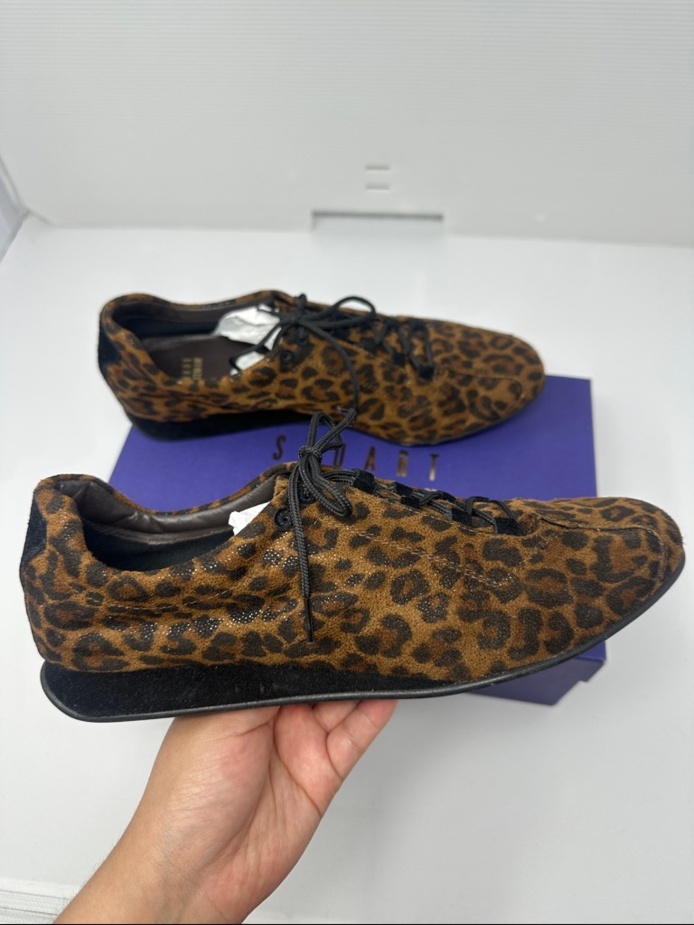Stuart Weitzman Spotted Cat Russian Hour size 8.5 leopard sneakers